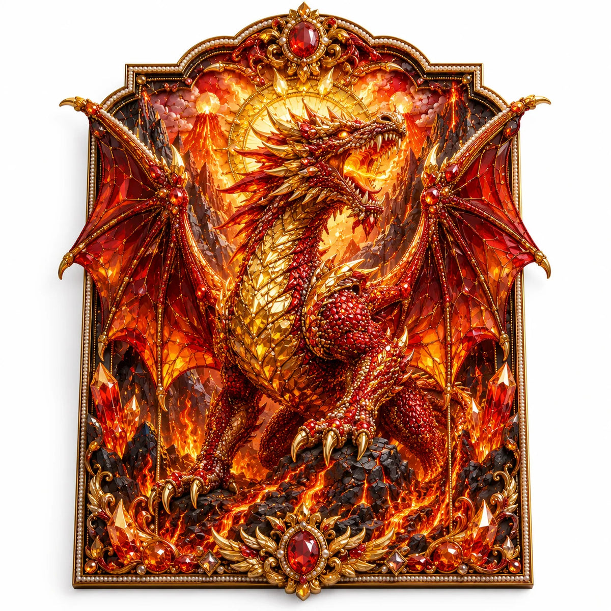 🐉 3D Layered Dragon Diamond Painting Kit, 5 Styles Fantasy Crystal Pearl Drill DIY Art Decor 25×30cm