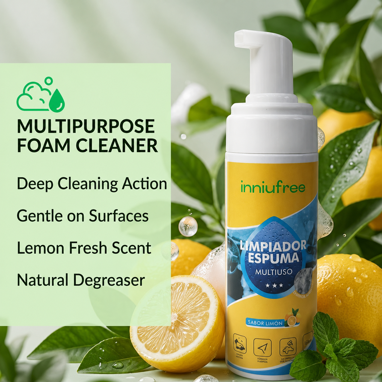 π§΄4-in-1 Multi-Enzyme Foam Cleaner β Deep Clean Car, Kitchen, Bathroom & Sofa
