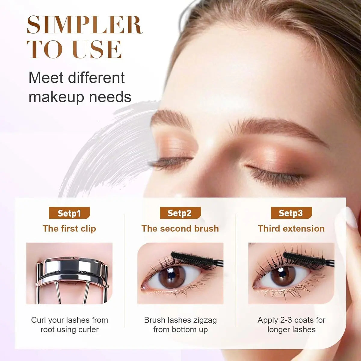 🎁Summer Necessary Sale🤩Lengthening And Curling Long-lasting Mascara, Waterproof & Sweatproof