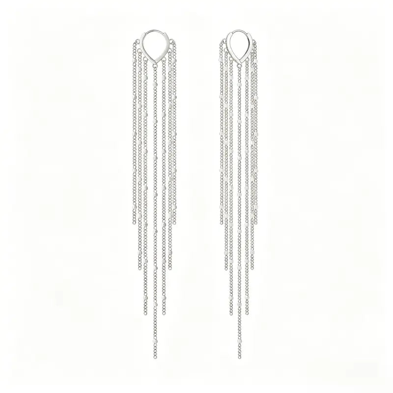 14K Gold Plated Long Tassel Earrings for Women