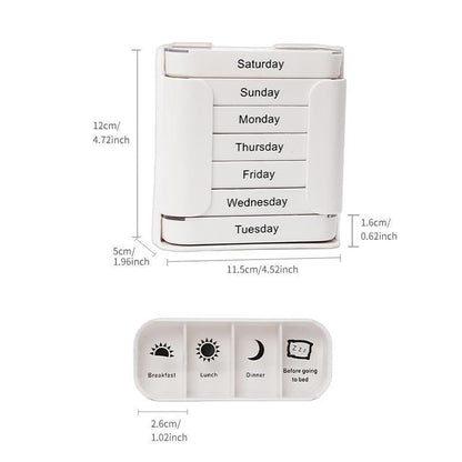 7-Day Pill Organizer – Compact Weekly Vitamin Case