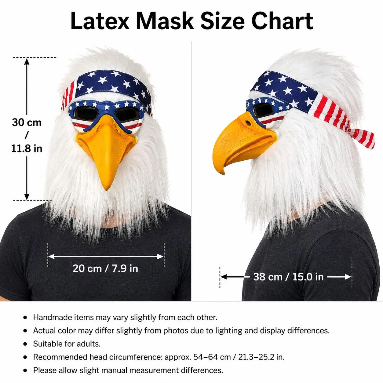 🦅 Realistic Eagle Mask with American Flag Headband