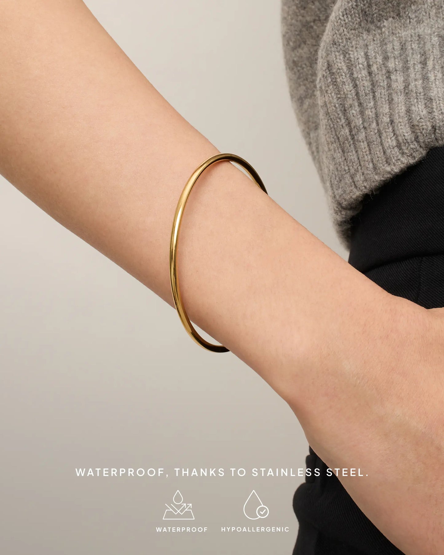 Gold Plated Bangle Bracelet for Women - Classic & Lightweight
