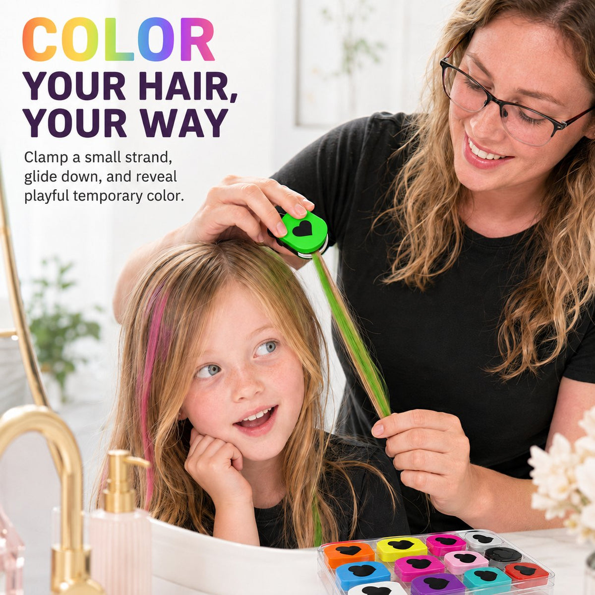 🔥 Last Day 49% OFF-🌈 12-Color Temporary Hair Chalk Applicator Set
