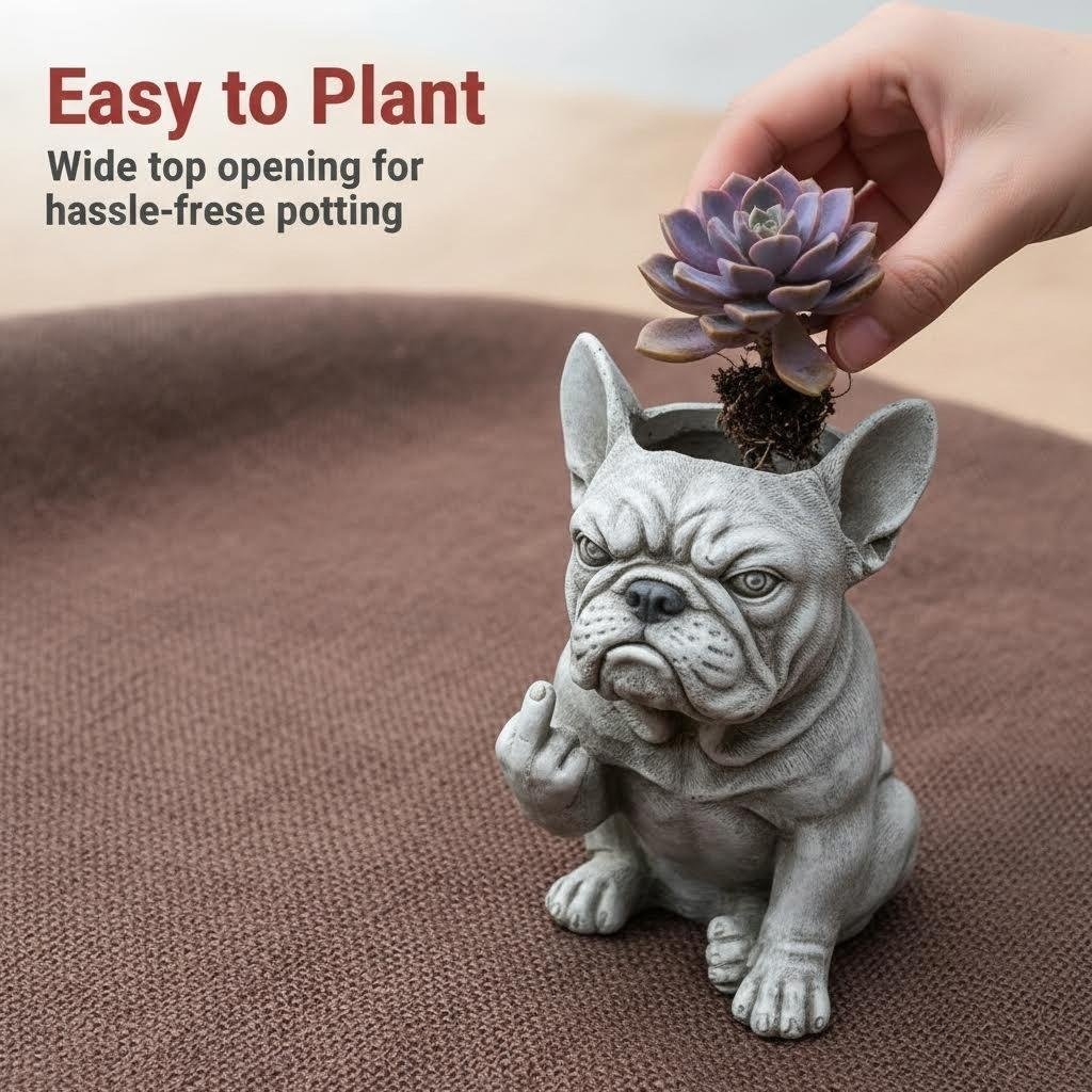 🔥Grumpy French Bulldog Planter