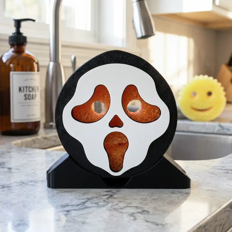 Screaming Ghost Sponge Holder with Drainage – Fits Scrub Daddy & Scrub Mommy