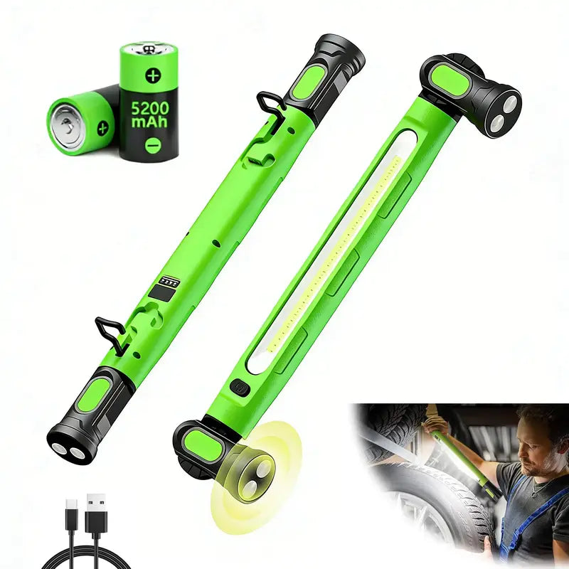Father's Day Gift-Under-Hood Work Light Bar — 3000-Lumen Magnetic LED Light Strip with Hooks, 5200mAh Cordless Rechargeable Hood Light
