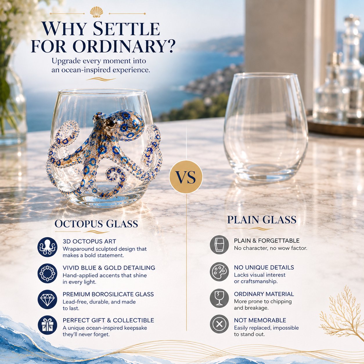 🎁 The Perfect Beach House Gift🌊3D Animal Artisan Glassware Collection