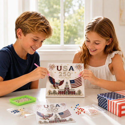 🔥LAST DAY 50% OFF - 🇺🇸 USA 250th Anniversary DIY Pearl Painting Kit ✨❤️‍🔥