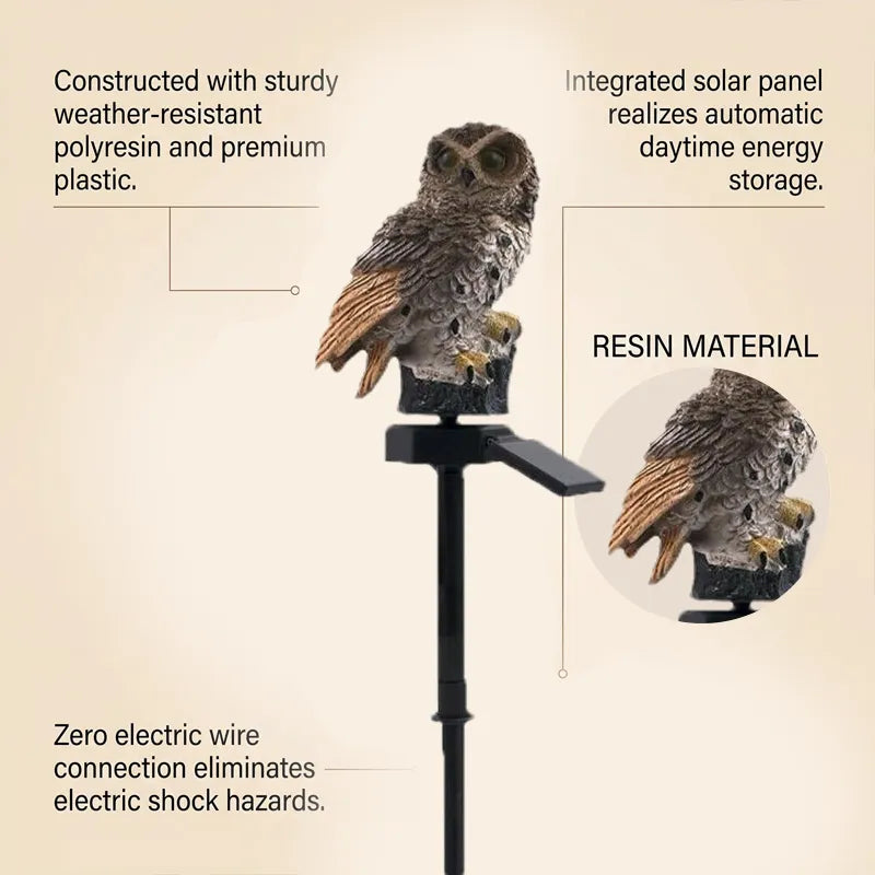 ✨Solar Powered Owl Resin Lamp🦉Vintage Lovely Ambient Ornament Multi-scene Home & Courtyard Decorations