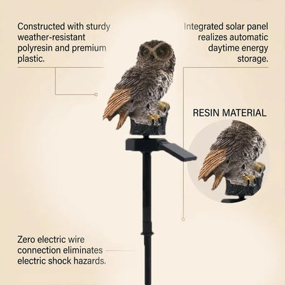 ✨Solar Powered Owl Resin Lamp🦉Vintage Lovely Ambient Ornament Multi-scene Home & Courtyard Decorations