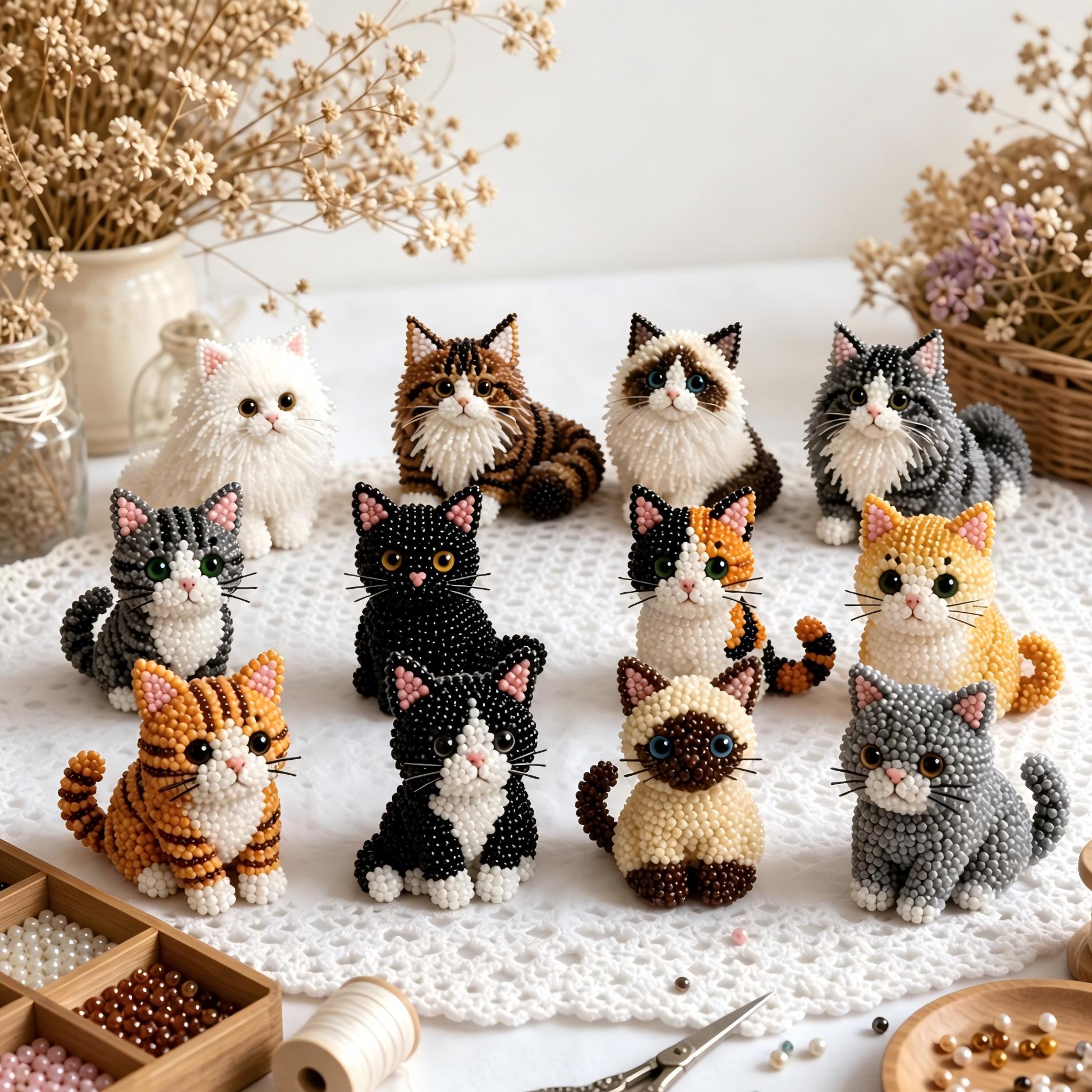 🐾 3D Beaded Pet DIY Kit– Handmade Craft Set