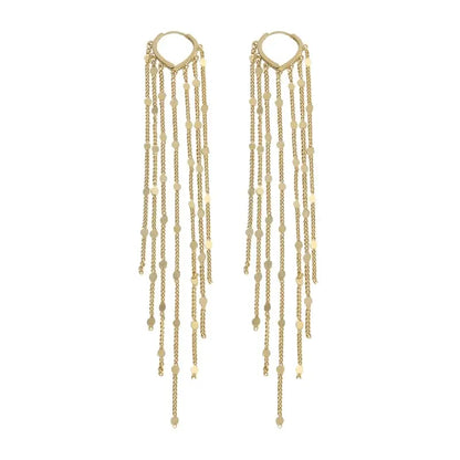 14K Gold Plated Long Tassel Earrings for Women