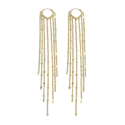 14K Gold Plated Long Tassel Earrings for Women