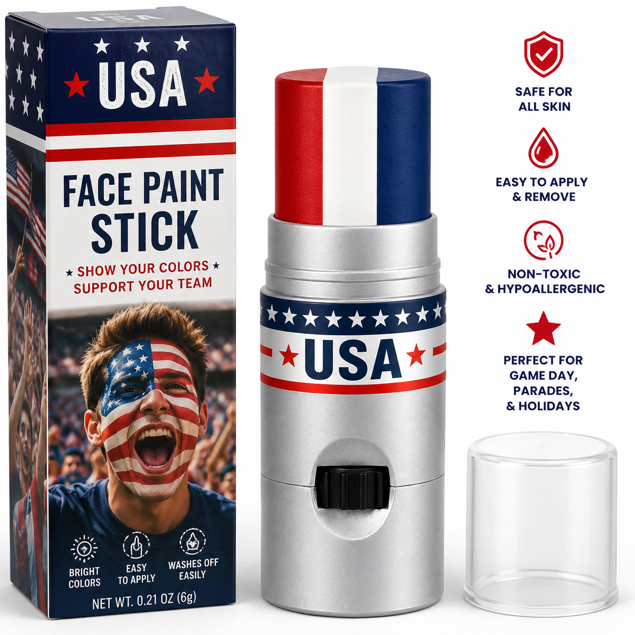 ⚽🏆Buy 1 get 1 free🎉National Flag Face Paint Stick for Sports Fans!