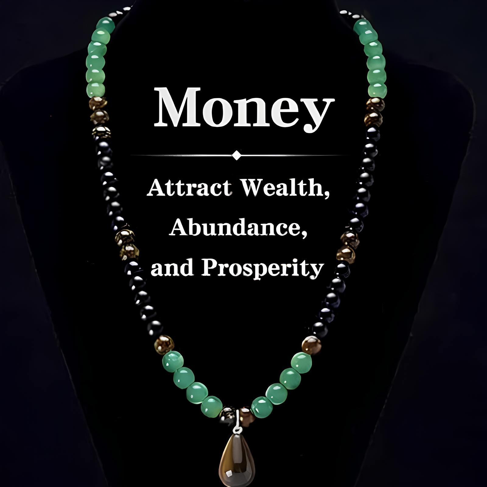 ✨ Money Attraction Necklace With Green Aventurine & Tiger Eye Pendant Healing Crystal Stone