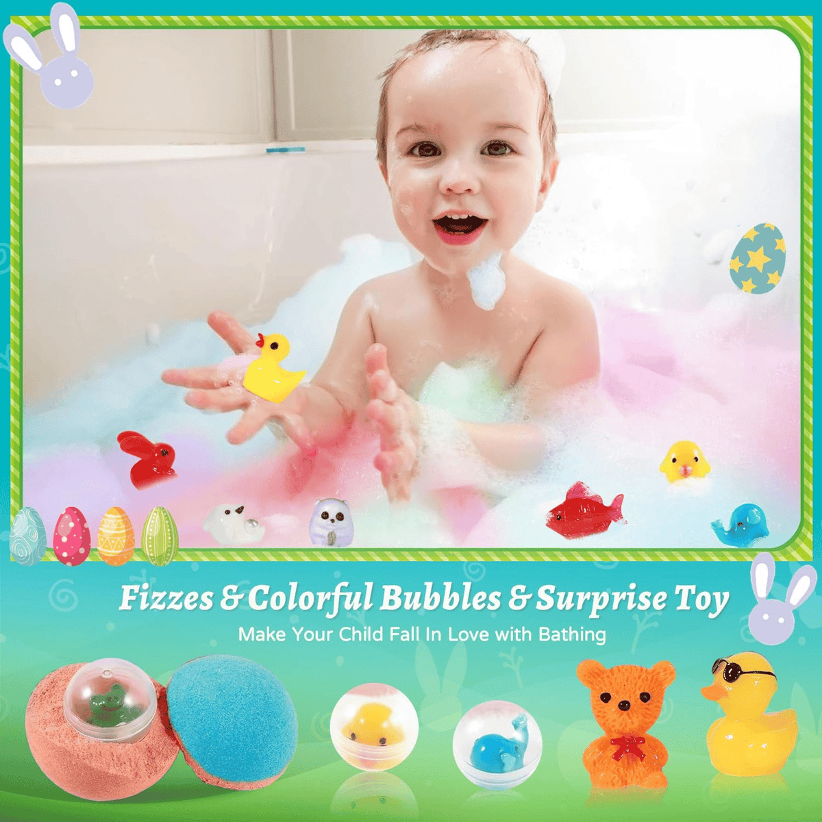 🔥🛁 Natural Bath Bombs for Kids with Mega Bubbles & Surprise Inside 🥚✨ Same as in the video