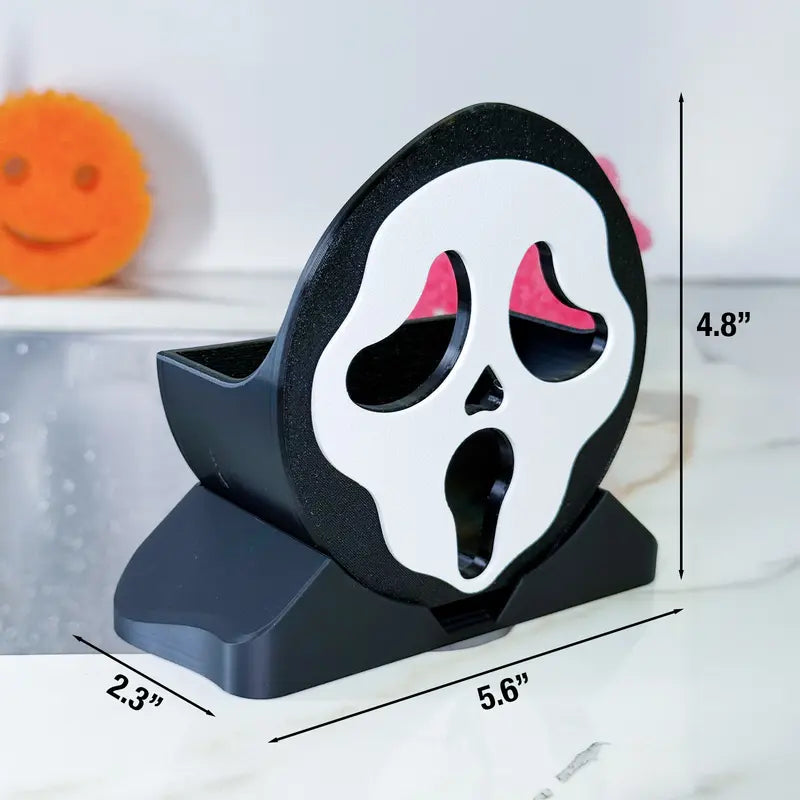 Screaming Ghost Sponge Holder with Drainage – Fits Scrub Daddy & Scrub Mommy