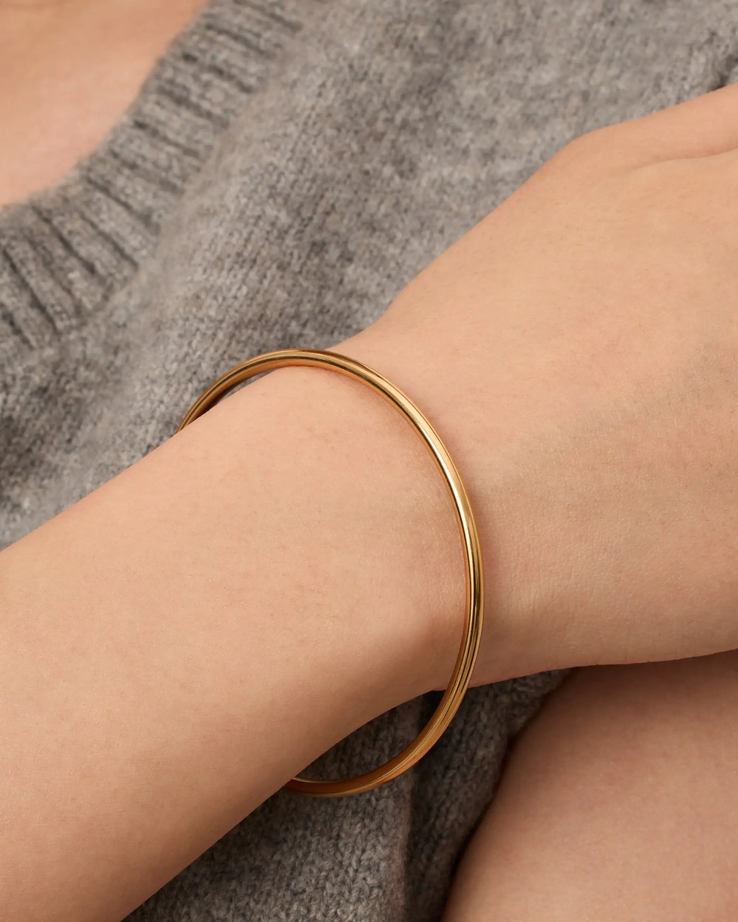 Gold Plated Bangle Bracelet for Women - Classic & Lightweight
