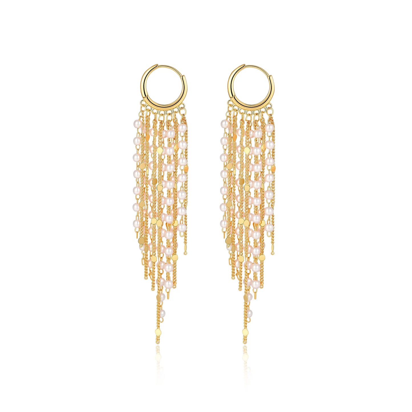 14K Gold Plated Long Tassel Earrings for Women