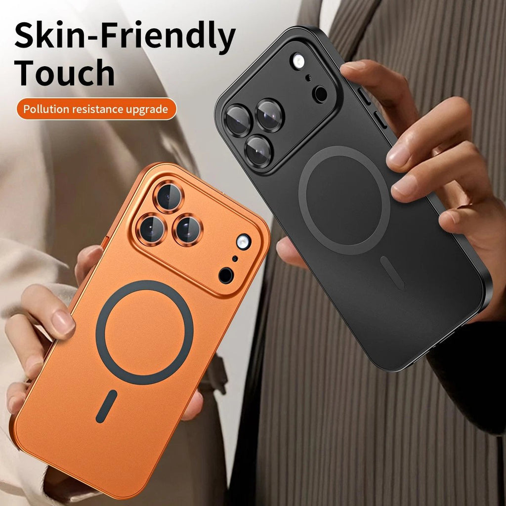For iPhone 17 Pro Max Air 16 15 14 13 12 Metalic Magnetic Case with Lens Cover