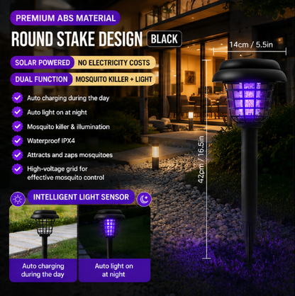 Last day 50％OFF🌙 Solar Mosquito Zapper Light 2-in-1 UV Bug Killer & Outdoor Garden Lamp, Waterproof & Solar Powered
