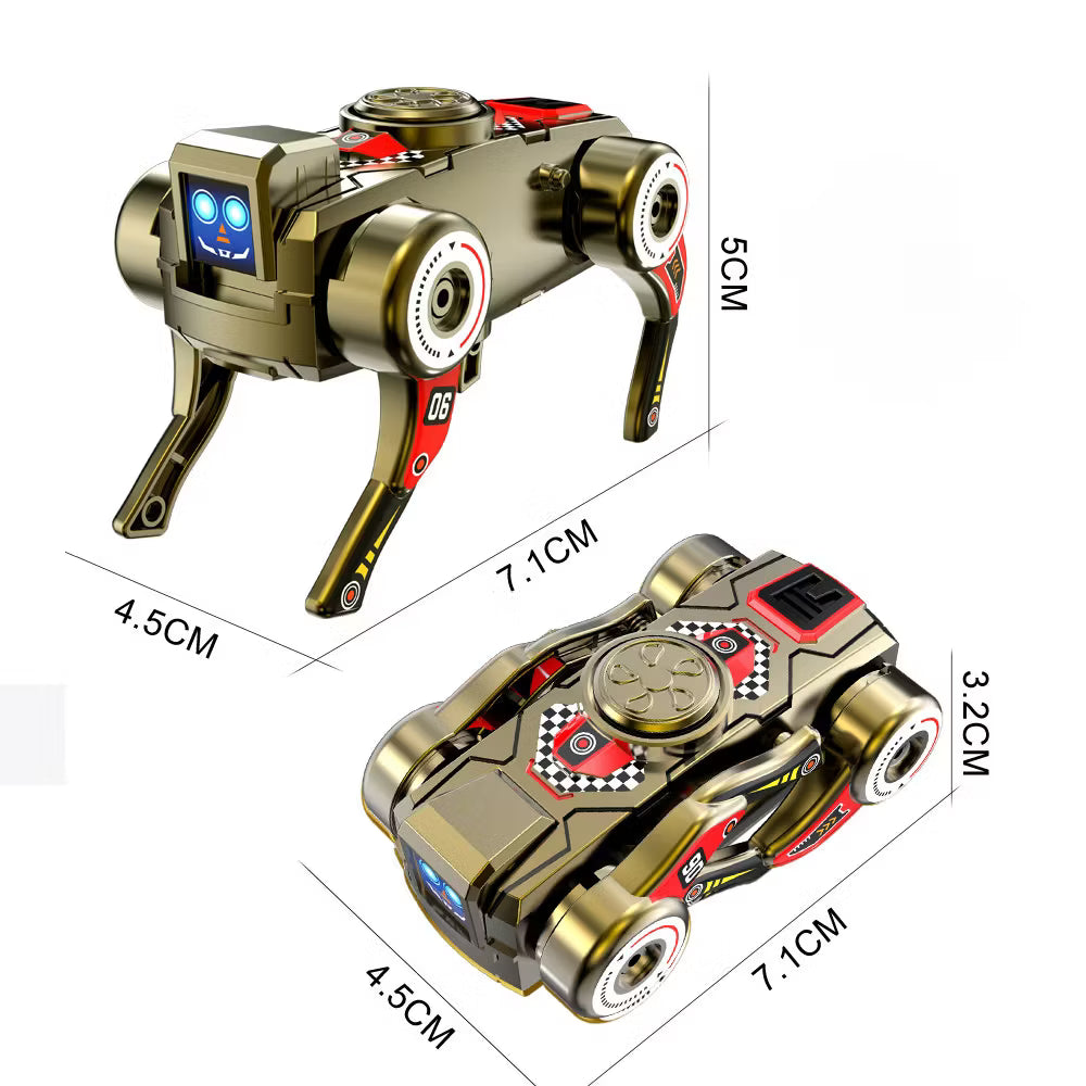 2-in-1 Fidget Spinner Mechanical Dog, Wind-Up Mecha Transforming Toy