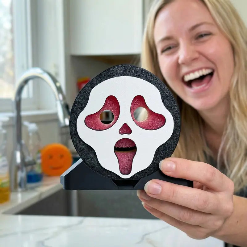 Screaming Ghost Sponge Holder with Drainage – Fits Scrub Daddy & Scrub Mommy
