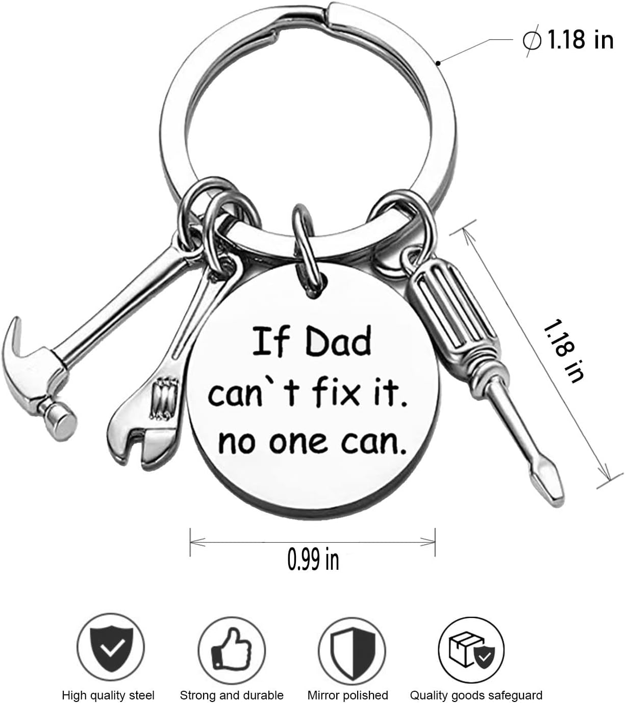Father's Day Keychain with Hammer, Wrench, Screwdriver