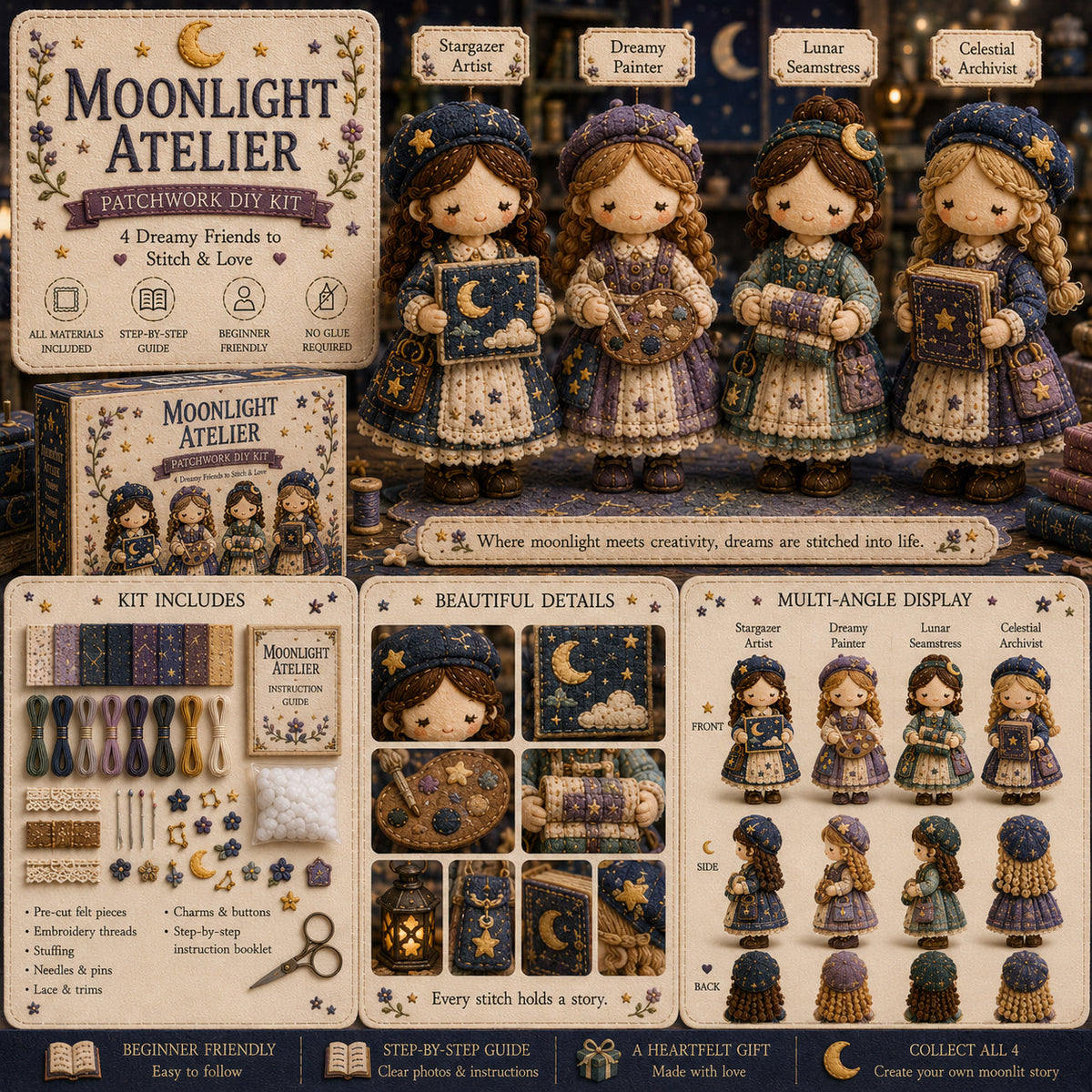 🎁Last Day:75% OFF🧵 Tiny Worlds Collection – Patchwork DIY Kit Series