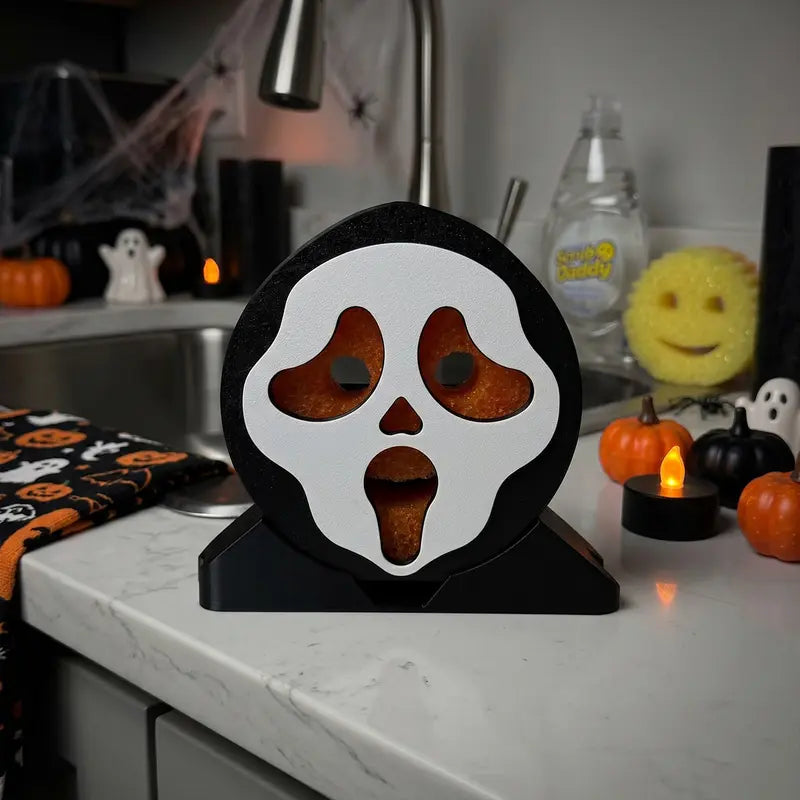 Screaming Ghost Sponge Holder with Drainage – Fits Scrub Daddy & Scrub Mommy