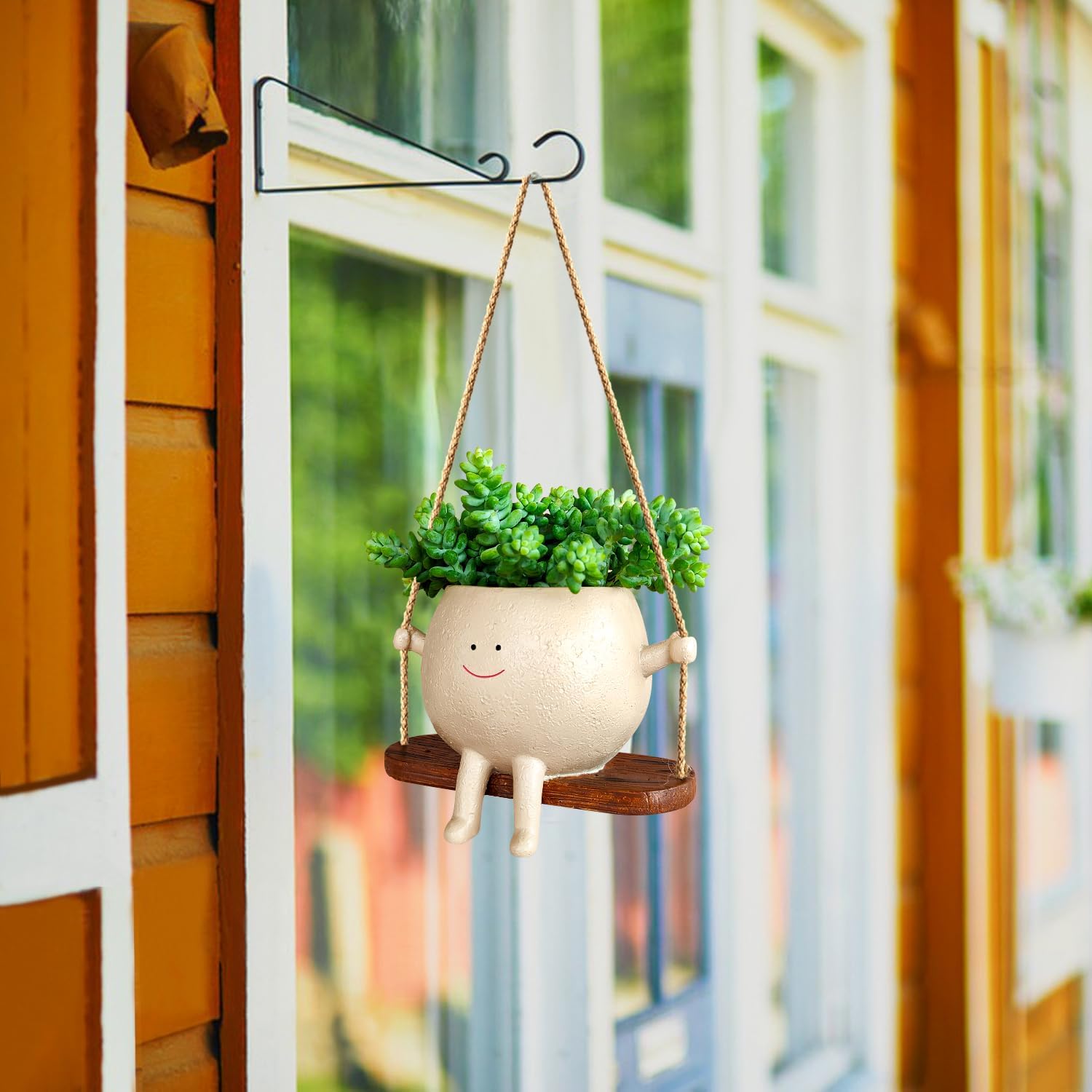 Garden Swing Small Flower Pot – Cute Mini Planter for Succulents, Patio, Balcony & Home Garden Decor