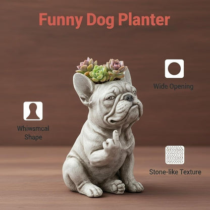 🔥Grumpy French Bulldog Planter