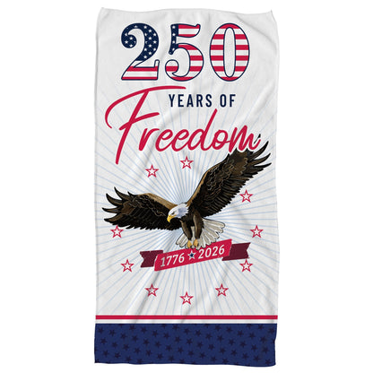 Personalized 250 Years of Freedom Eagle Beach Towel