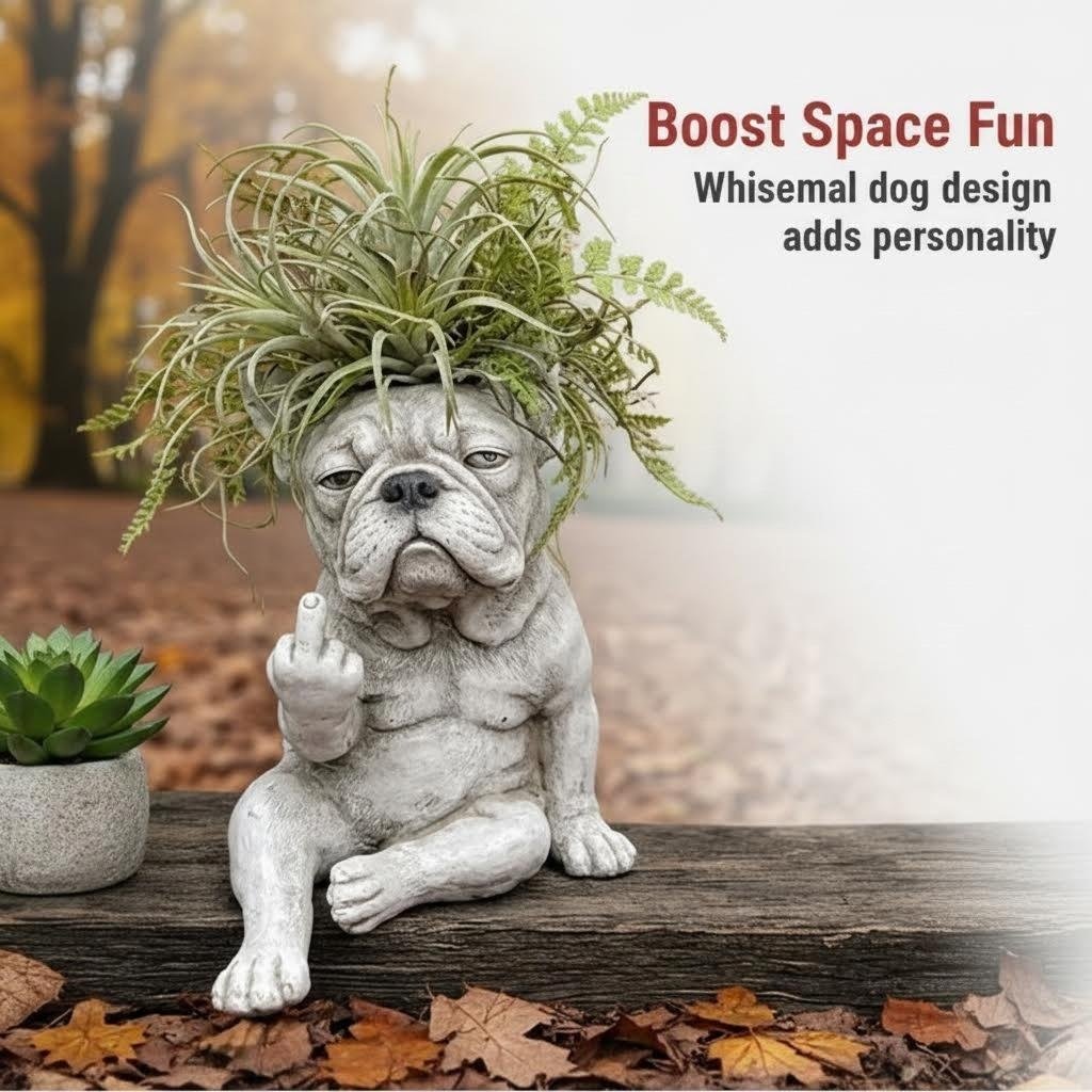🔥Grumpy French Bulldog Planter