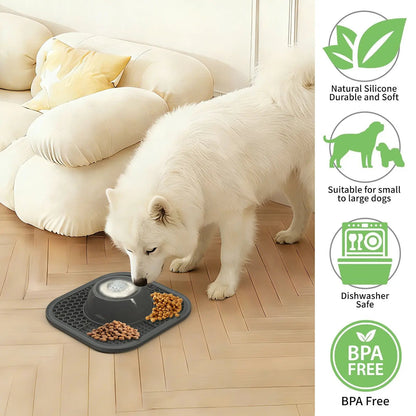 Anti-Slip Slow Feeder Lick Bowl with Built-in Ball – 3/4 Cup for Liquid Treats, Bone Broth & Yogurt – for All Dog Breeds