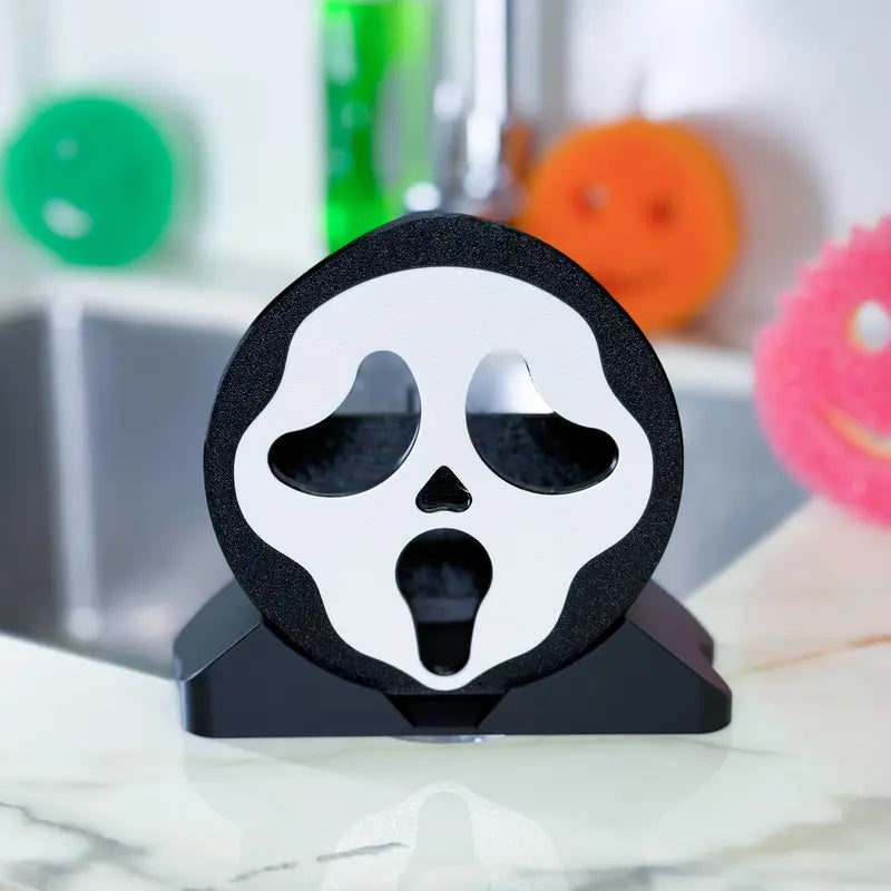 Screaming Ghost Sponge Holder with Drainage – Fits Scrub Daddy & Scrub Mommy