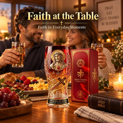 Jesus Christ King Of Kings Pint Glass – 16 Oz Christian Faith Drinkware & Inspirational Gift