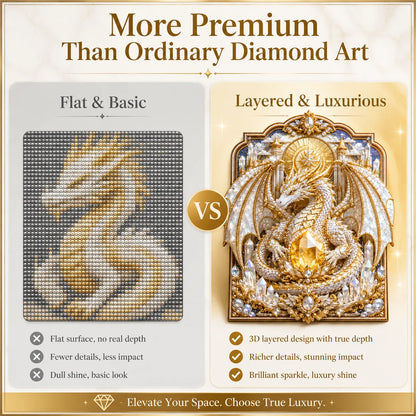 🐉 3D Layered Dragon Diamond Painting Kit, 5 Styles Fantasy Crystal Pearl Drill DIY Art Decor 25×30cm
