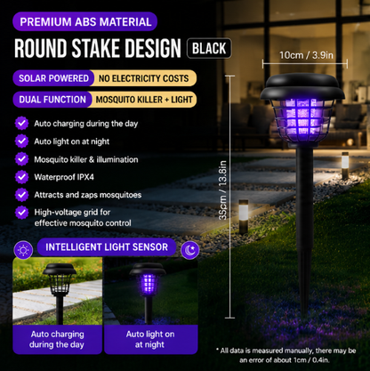 Last day 50％OFF🌙 Solar Mosquito Zapper Light 2-in-1 UV Bug Killer & Outdoor Garden Lamp, Waterproof & Solar Powered