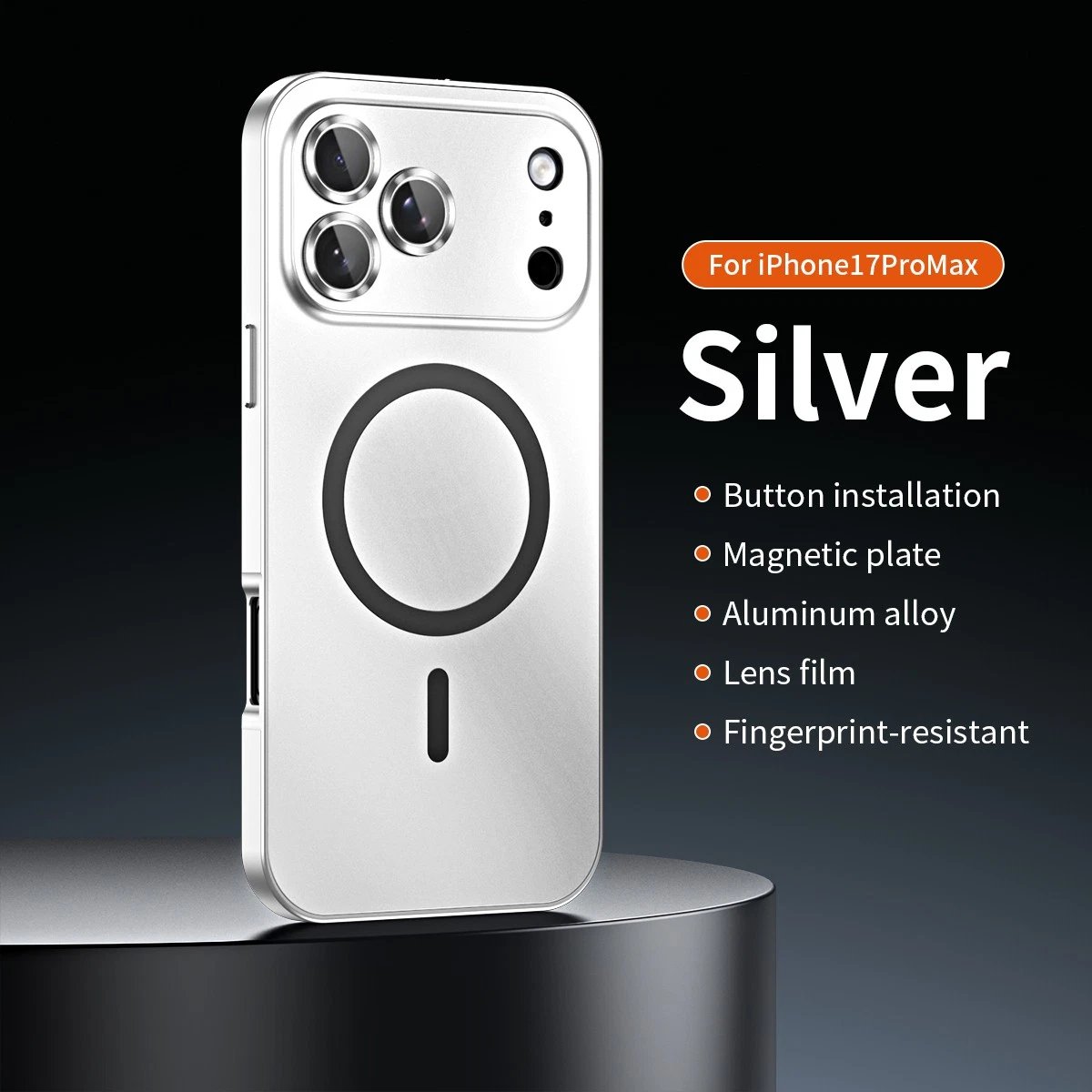 For iPhone 17 Pro Max Air 16 15 14 13 12 Metalic Magnetic Case with Lens Cover