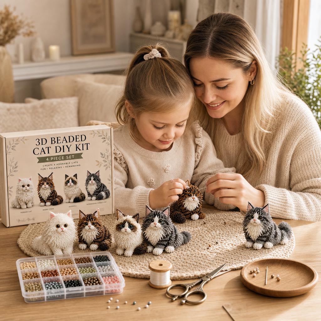 🐾 3D Beaded Pet DIY Kit– Handmade Craft Set