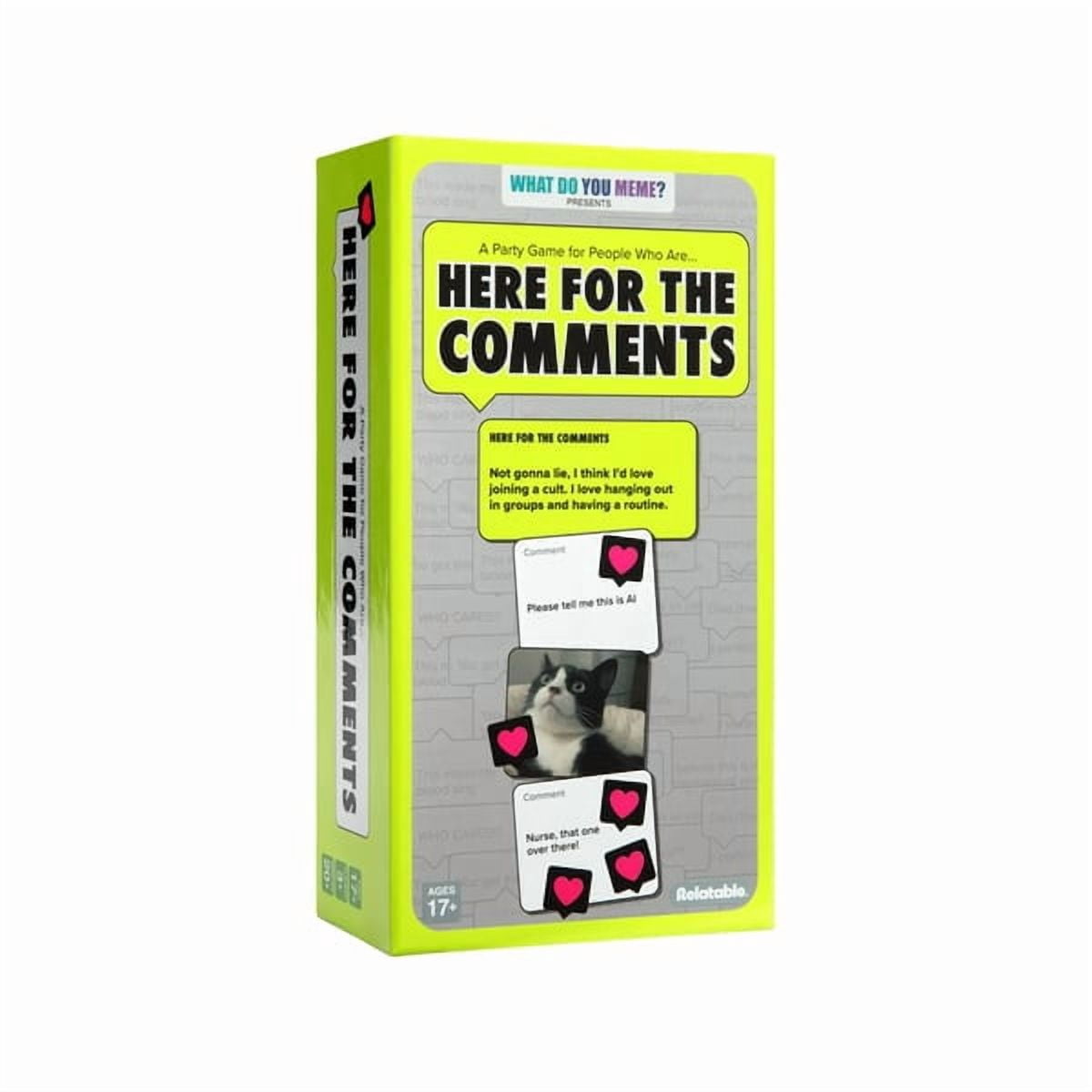 Here For The Comments Party Card Game for Adults, Meme Inspired Social Game with Chaotic Internet Humor for Game Nights, Parties, College & Group Gatherings