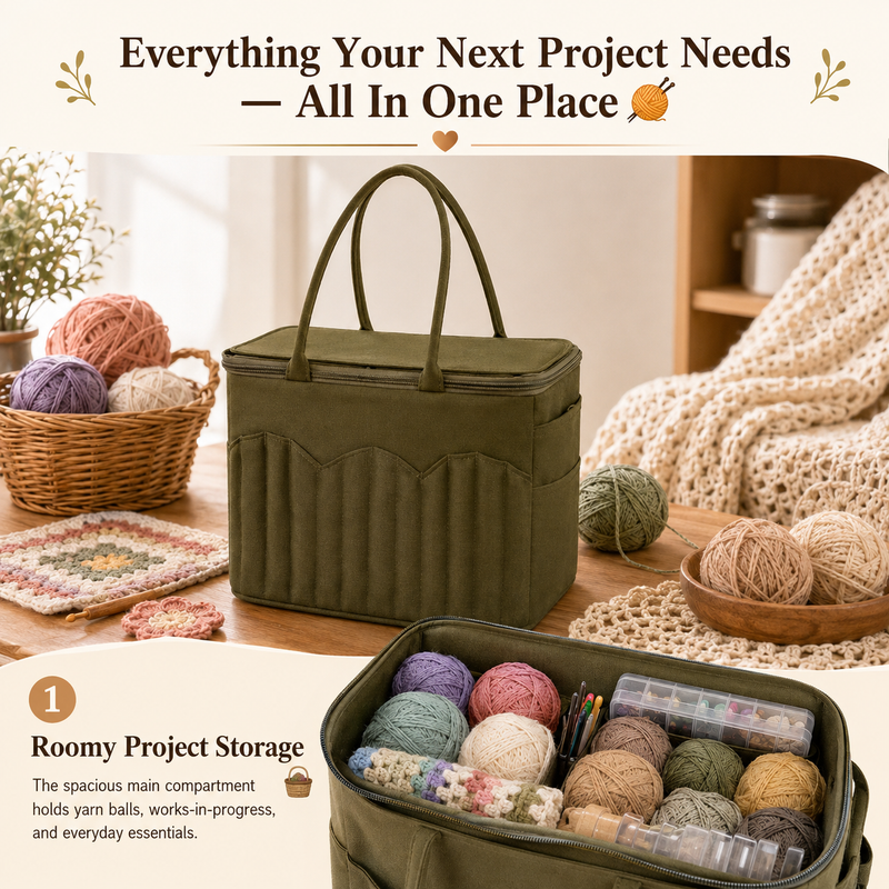 Knitting bag with tool pockets