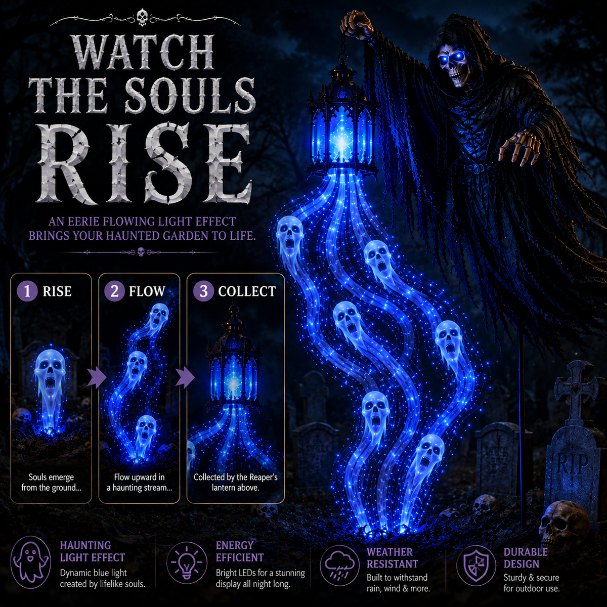 🔥 Today Only: 49% OFF 🔥Animated Halloween Soul Harvester Garden Light Collection💀