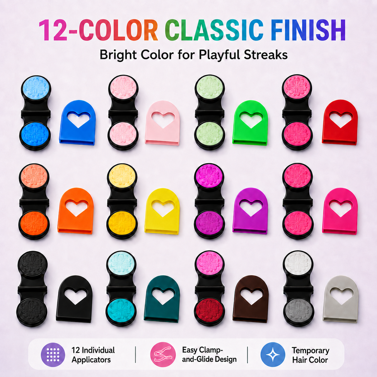 🔥 Last Day 49% OFF-🌈 12-Color Temporary Hair Chalk Applicator Set