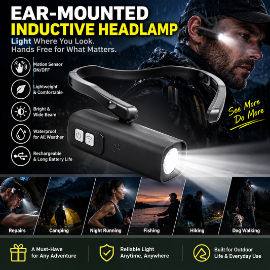 🔦 Ear-Mounted Inductive Headlamp – Hands-Free Light Where You Look