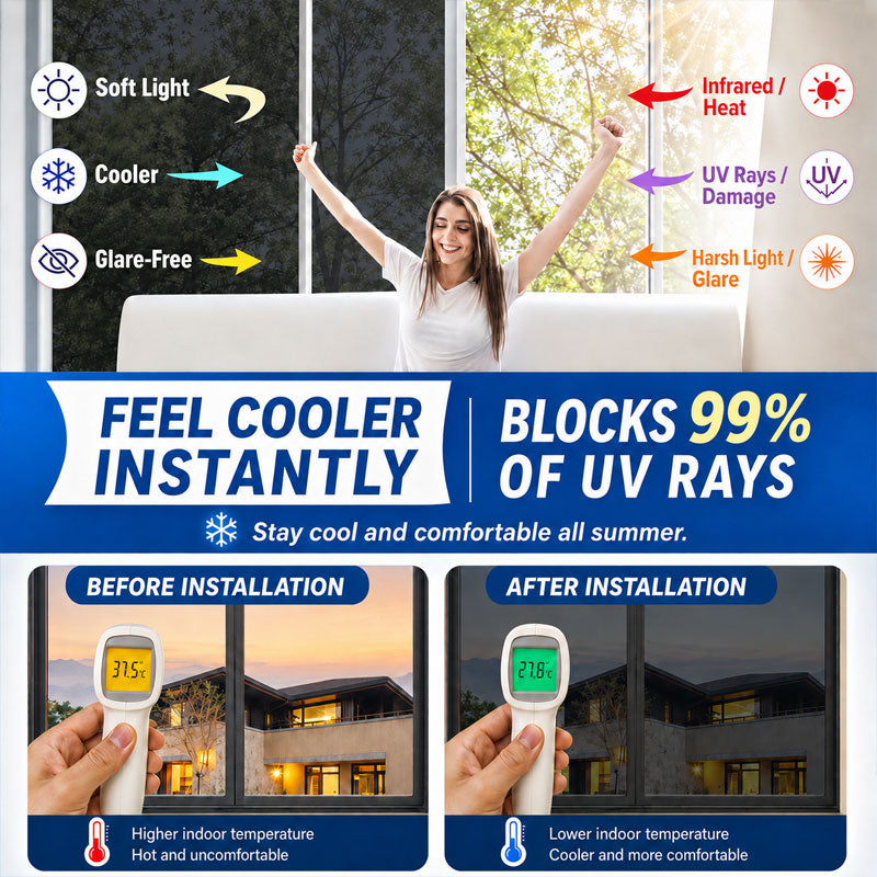 🔥 Over 50% OFF NOW🔥 One-Way Mirror Window Film for Daytime Privacy, UV Protection 🪟✨