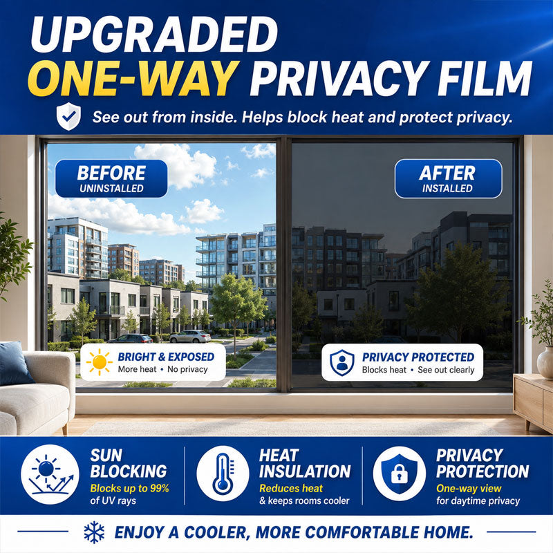 🔥 Over 50% OFF NOW🔥 One-Way Mirror Window Film for Daytime Privacy, UV Protection 🪟✨