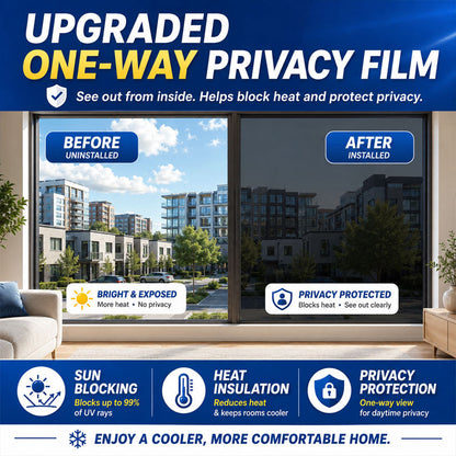 🔥 Over 50% OFF NOW🔥 One-Way Mirror Window Film for Daytime Privacy, UV Protection 🪟✨
